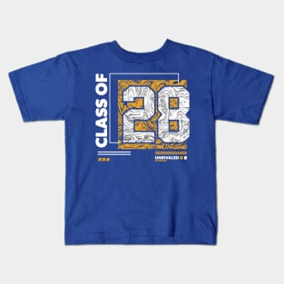 Class of 2028 Urban Streetwear // Graduation Class of '28 Gold Kids T-Shirt